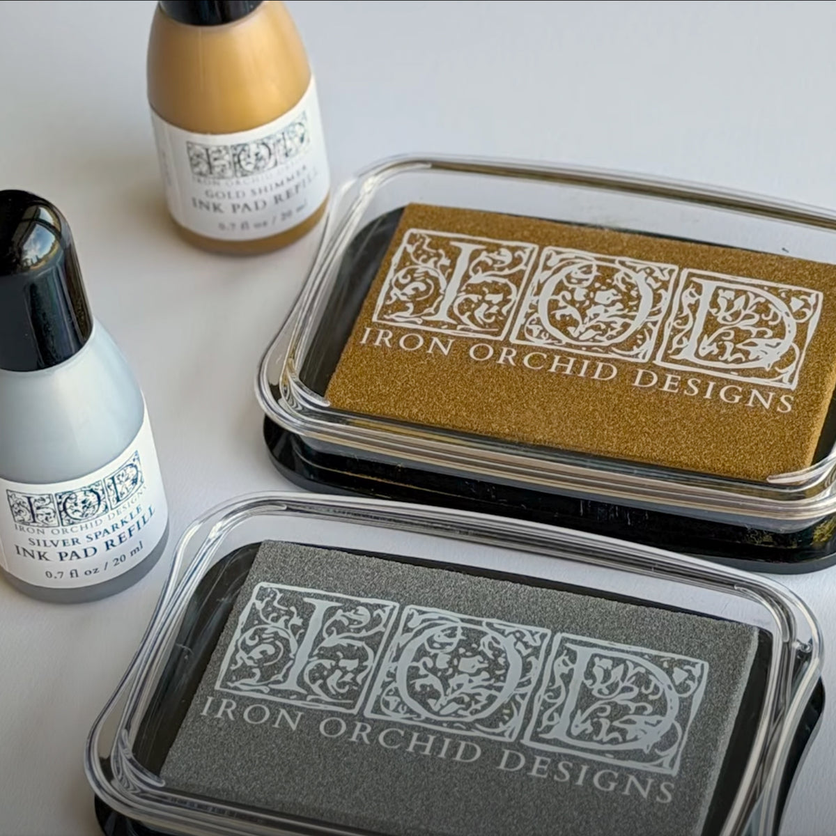 IOD Silver Sparkle Ink Pad by Iron Orchid Designs - 4"x2.75" Reusable