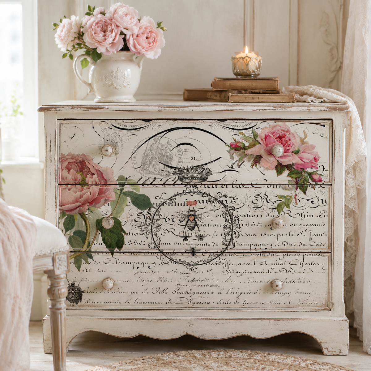 Roycycled Treasures Queen Bee Decoupage Paper - 20" x 30" USA Made