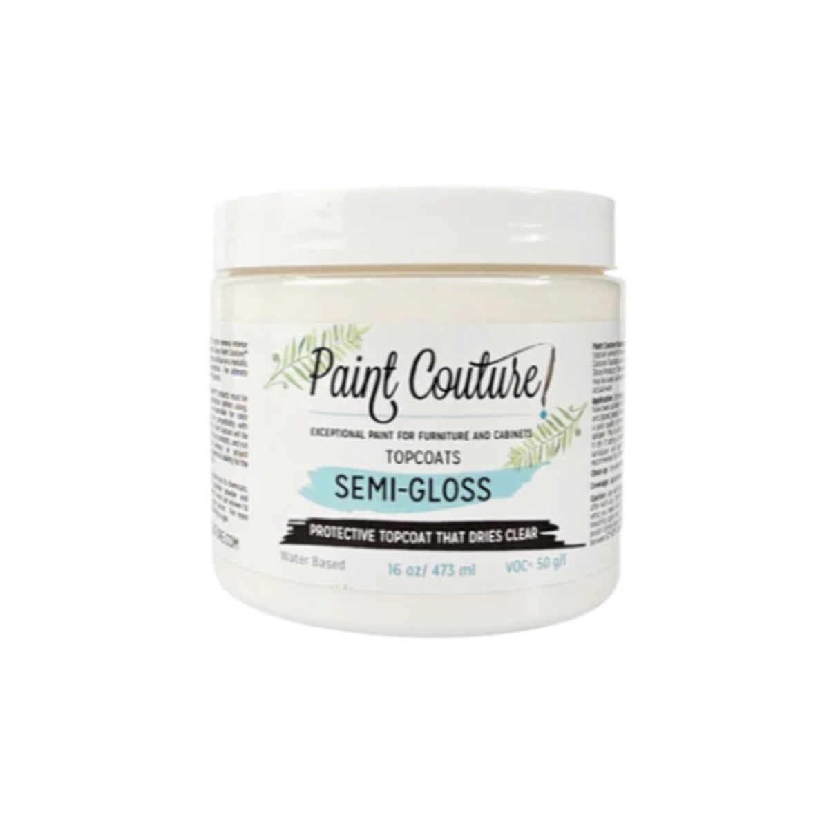 Paint Couture Semi-Gloss Topcoat - Water Based and Low VOC Sealer