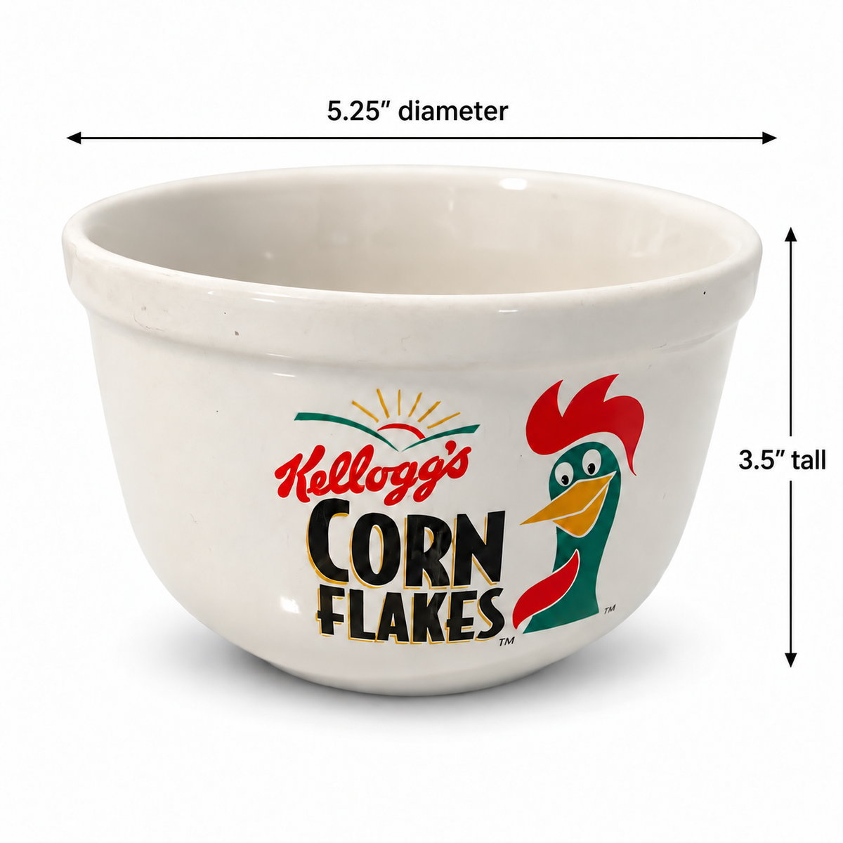 1999 Kellogg’s Corn Flakes Ceramic Cereal Bowl - Cornelius Rooster