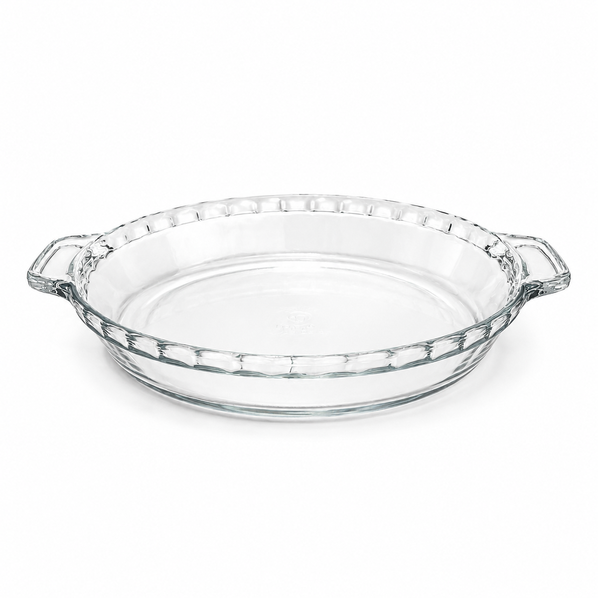 Anchor Hocking Deep Dish Pie Plate - Clear Glass Scalloped Rim USA