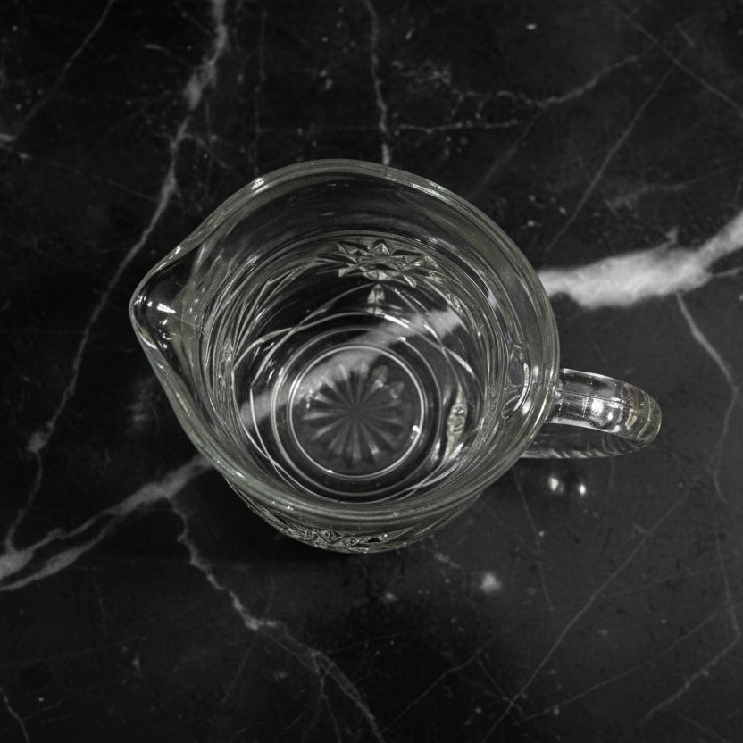 Vintage Anchor Hocking Star of David Pitcher - Prescut Glass 16oz USA