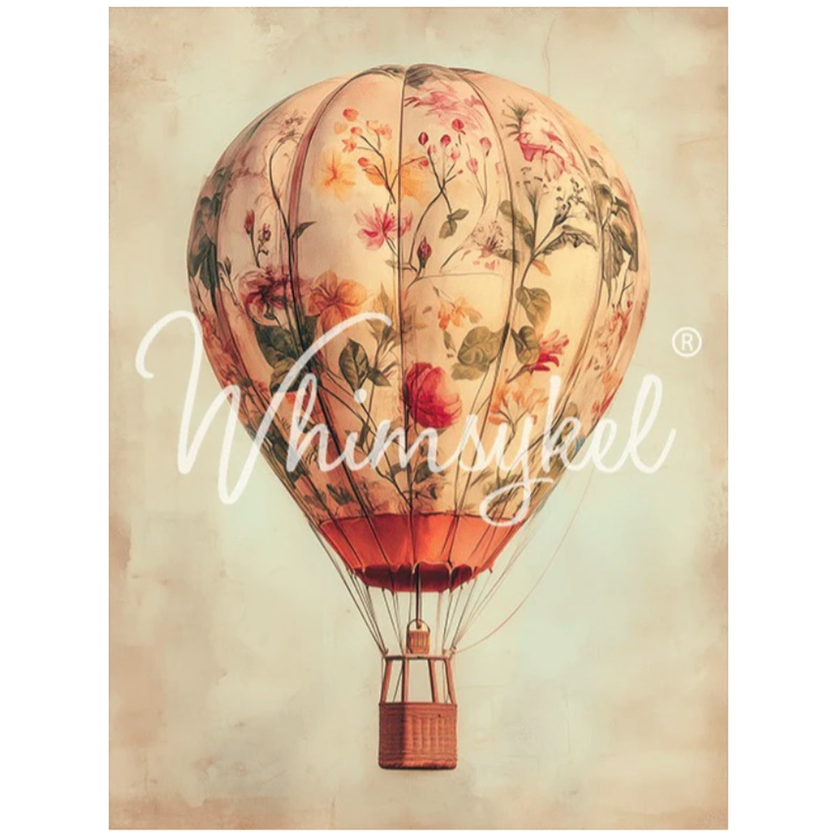 Whimsykel Designs Botanical Ballon Decoupage Paper - 29" x 21" 18 lb