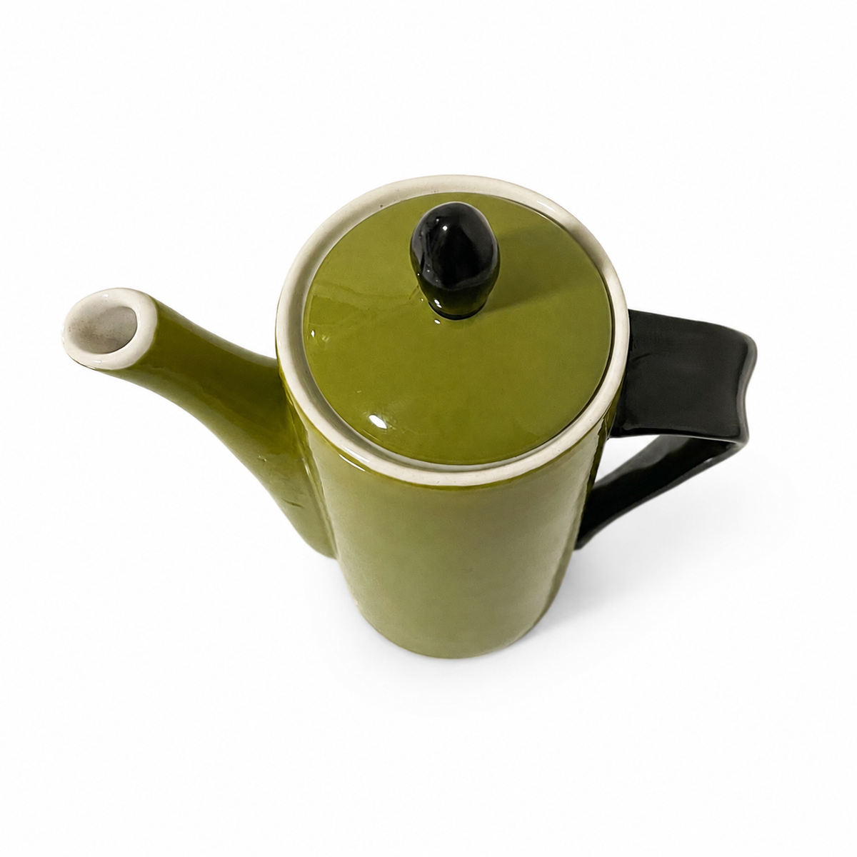 Vintage California Pantry Green Art Deco-Style Teapot - Early 2000s
