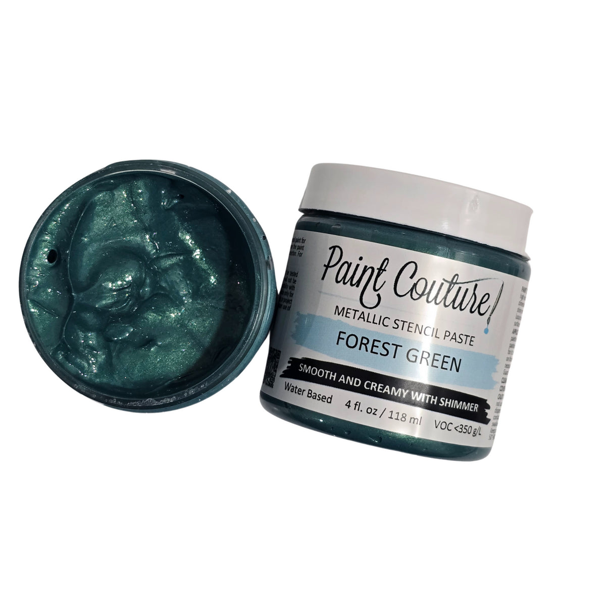 Paint Couture Forest Green Metallic Stencil Paste - Made in USA
