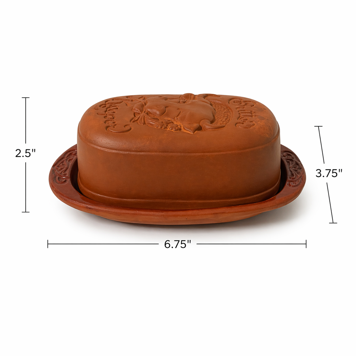 Vintage Gourmet Topf Terracotta Butter Keeper - Cow Design USA 1979