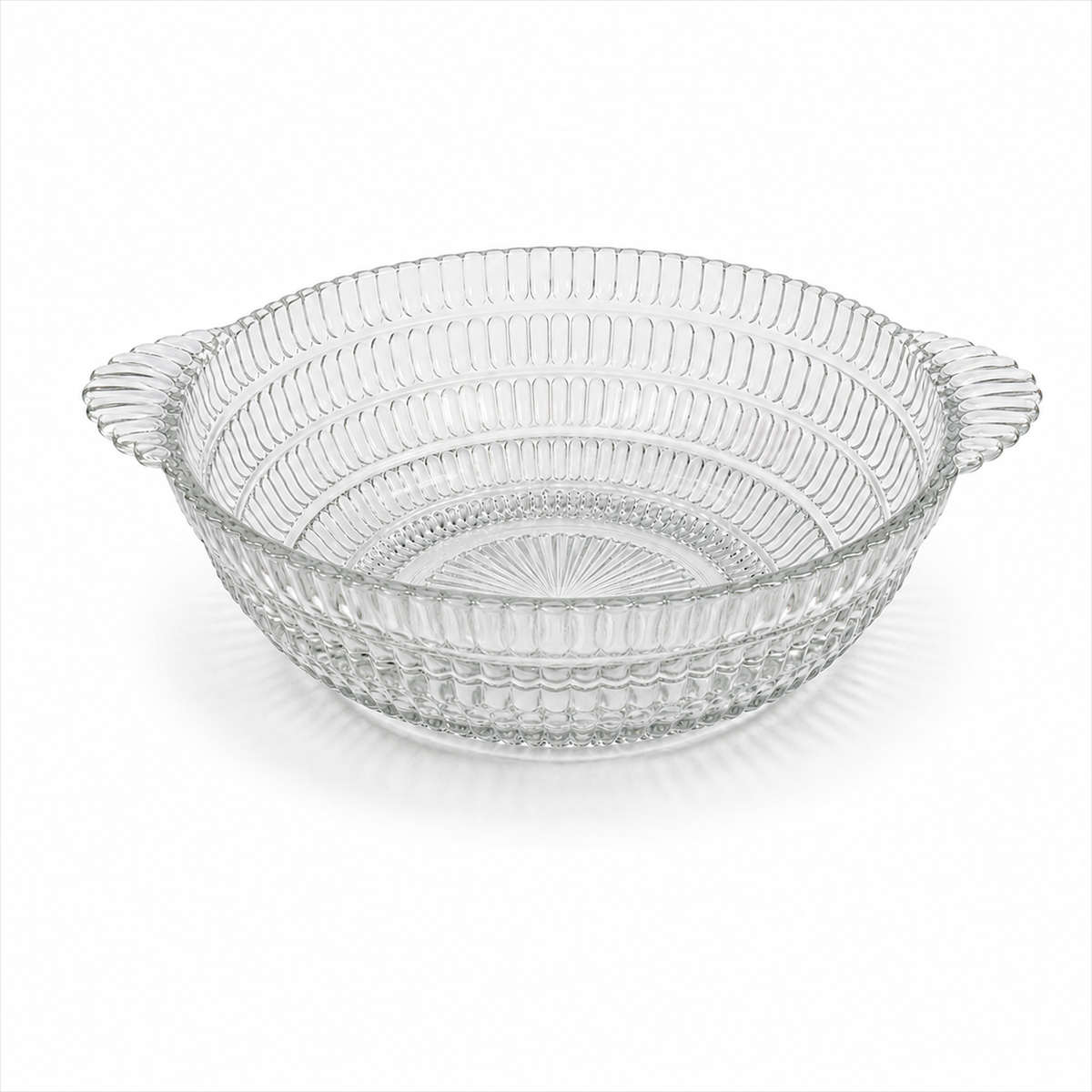 Vintage Hazel Atlas Beehive Clear Glass Serving Bowl with Handles