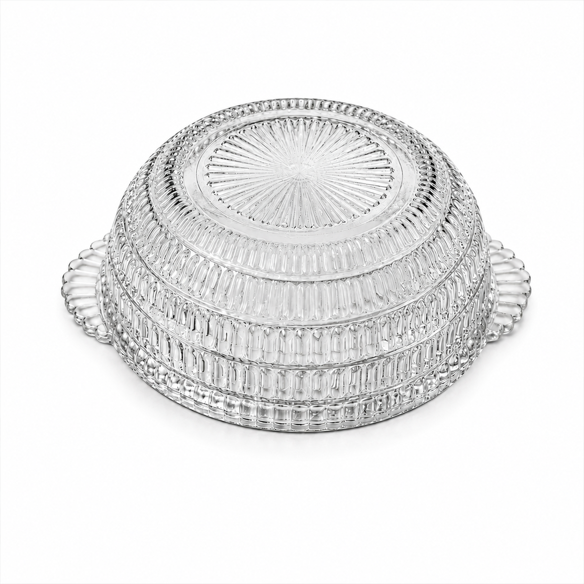 Vintage Hazel Atlas Beehive Clear Glass Serving Bowl with Handles