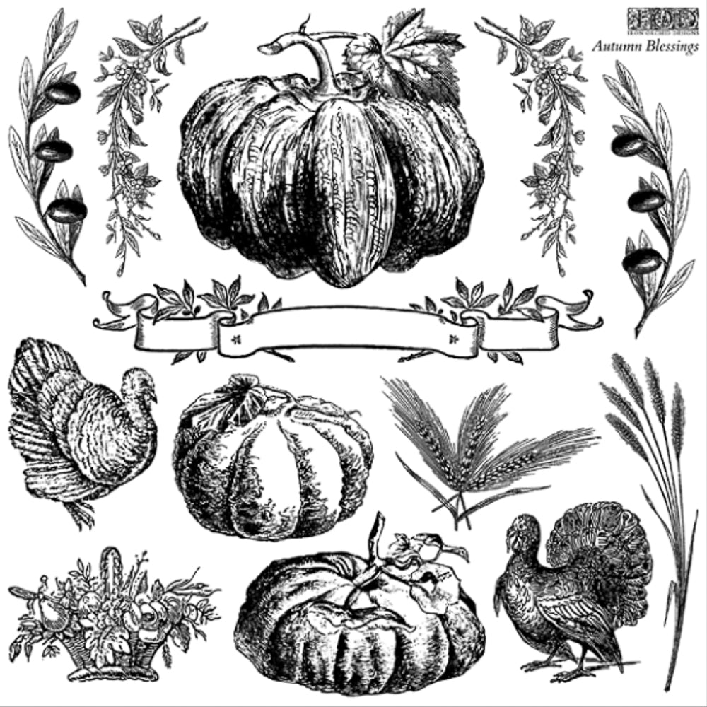 IOD Autumn Blessings Stamp - Iron Orchid Designs