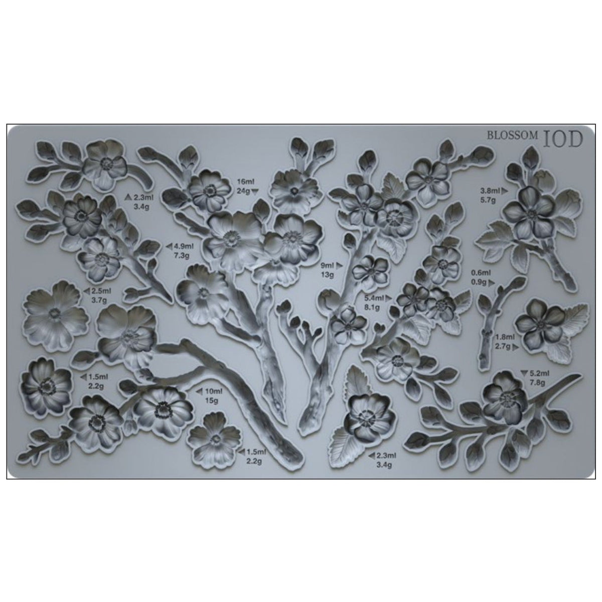 IOD Blossom Decor Mould by Iron Orchid Designs - 6x10 Silicone Mold