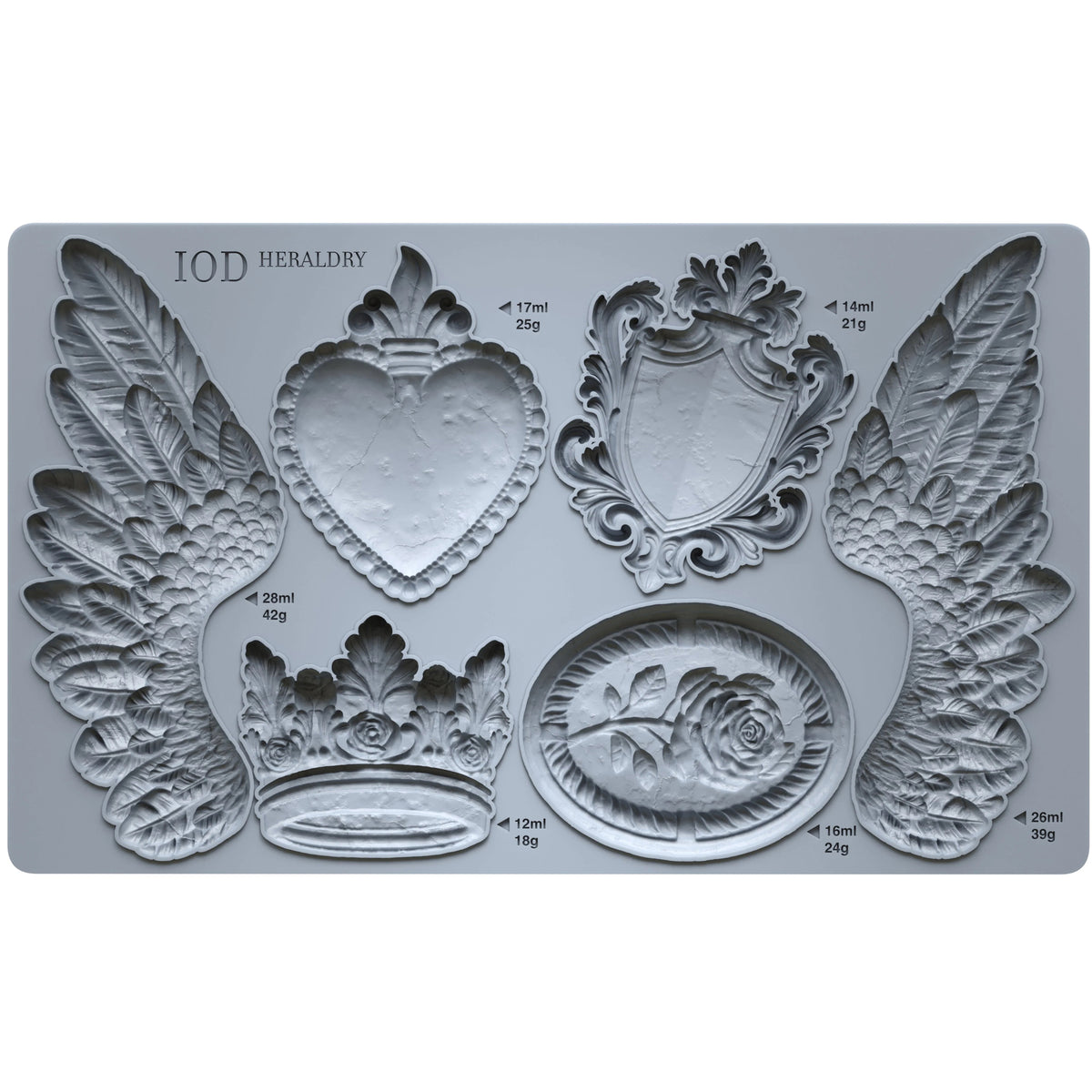 IOD Heraldry Decor Mould by Iron Orchid Designs - 6x10 Silicone Mold