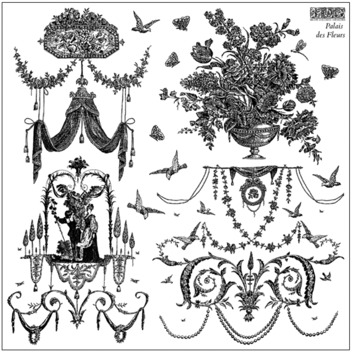 IOD Palais Des Fleurs Decor Stamp - Iron Orchid Designs