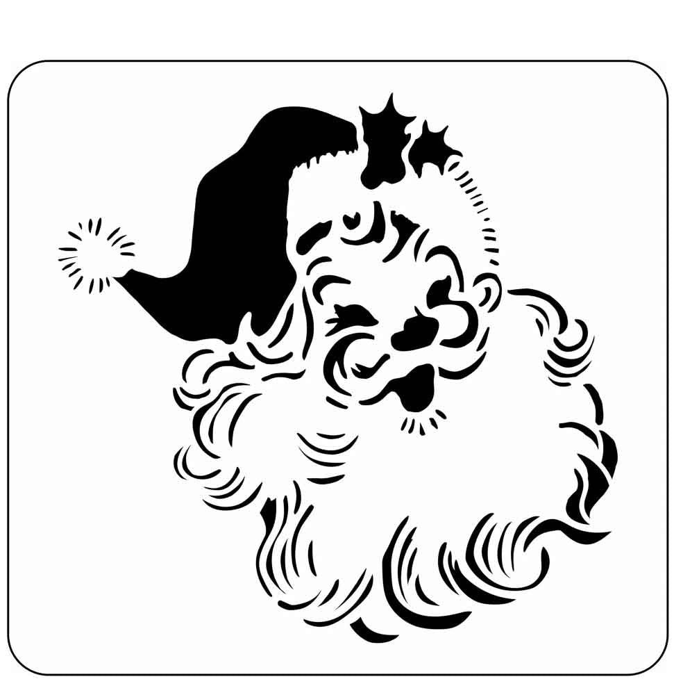 JRV Jolly St. Nick Stencil - Reusable 15 8.75" x 8.5" Made in USA