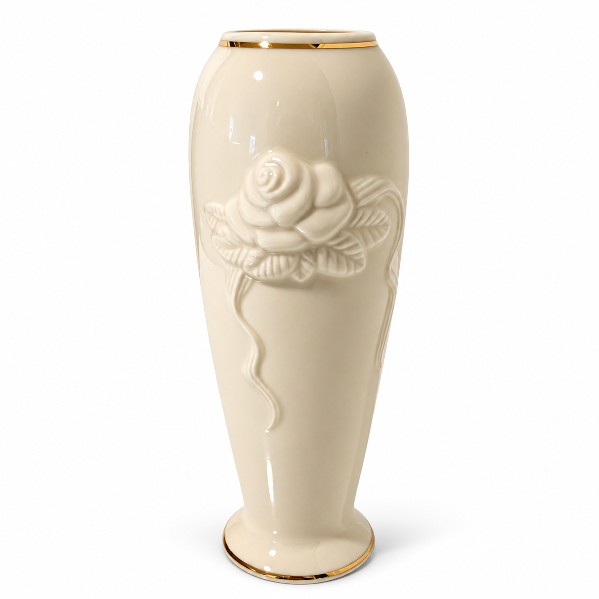 Vintage Lenox Rosebud Collection Porcelain Bud Vase – 24k Gold Accents