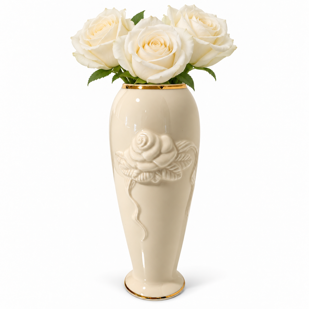 Vintage Lenox Rosebud Collection Porcelain Bud Vase – 24k Gold Accents