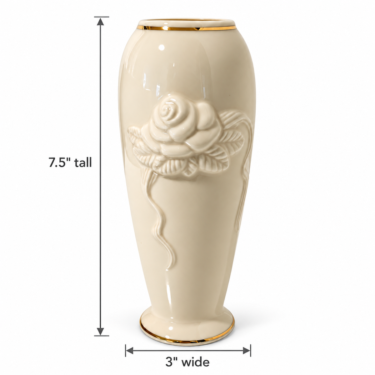 Vintage Lenox Rosebud Collection Porcelain Bud Vase – 24k Gold Accents