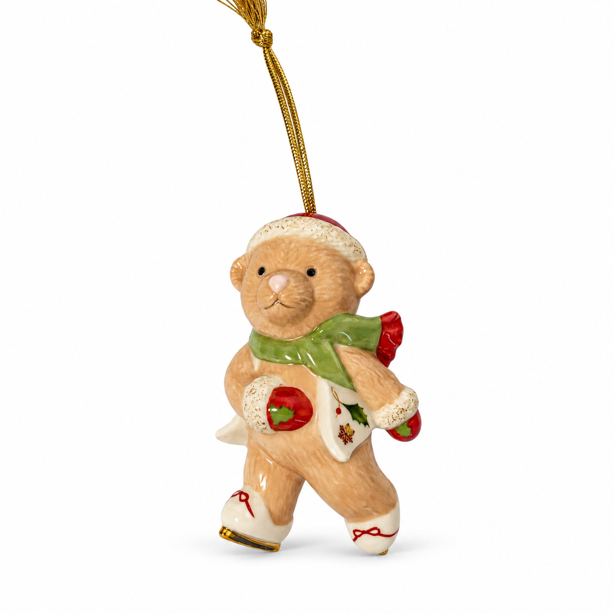 Vintage Lenox Skatetime Bear Porcelain Christmas Ornament - Thailand
