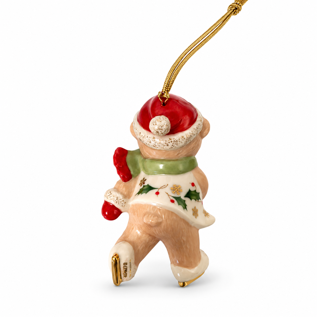 Vintage Lenox Skatetime Bear Porcelain Christmas Ornament - Thailand