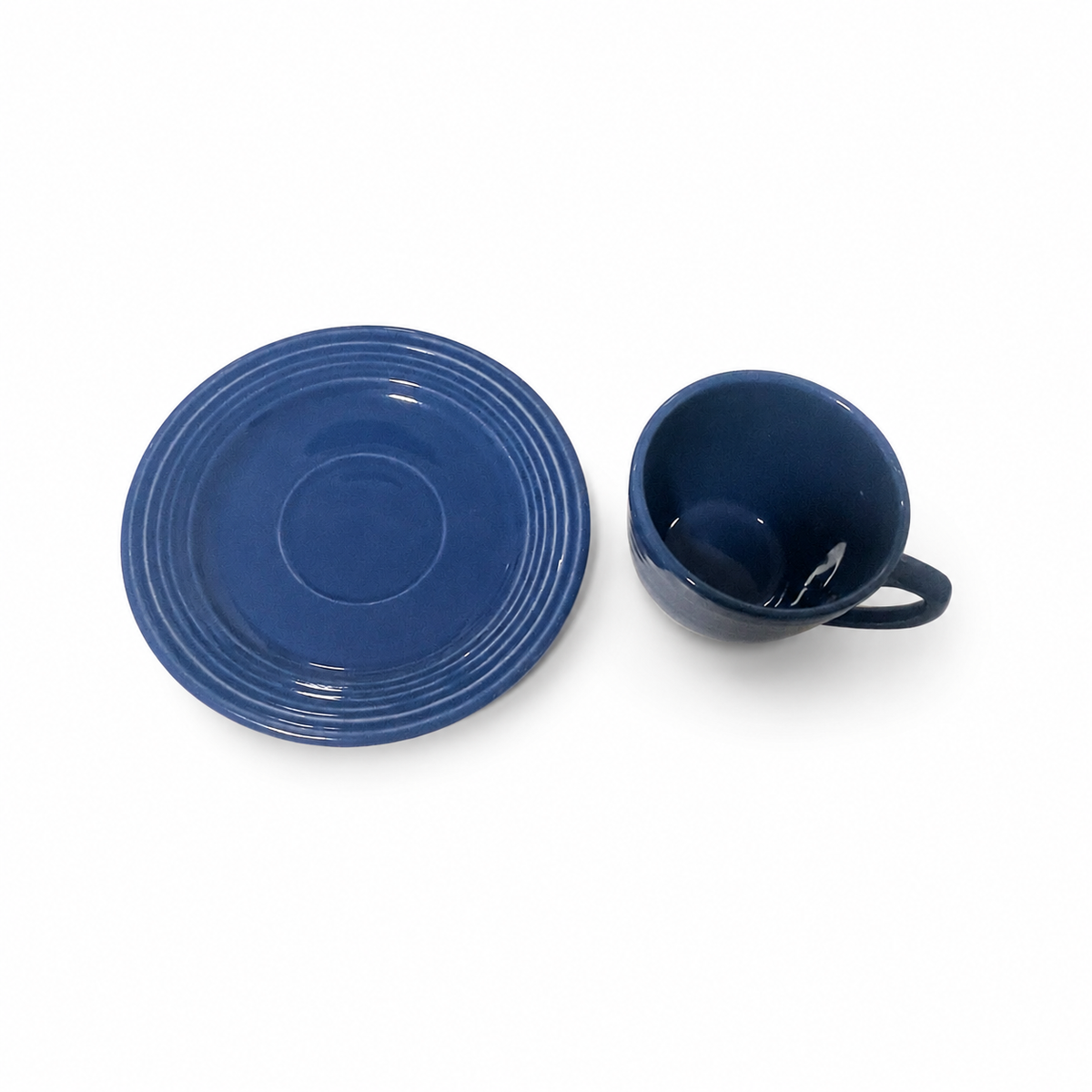 Vintage Bauer Pottery Monterey Cobalt Blue Cup and Saucer - 1936-1945