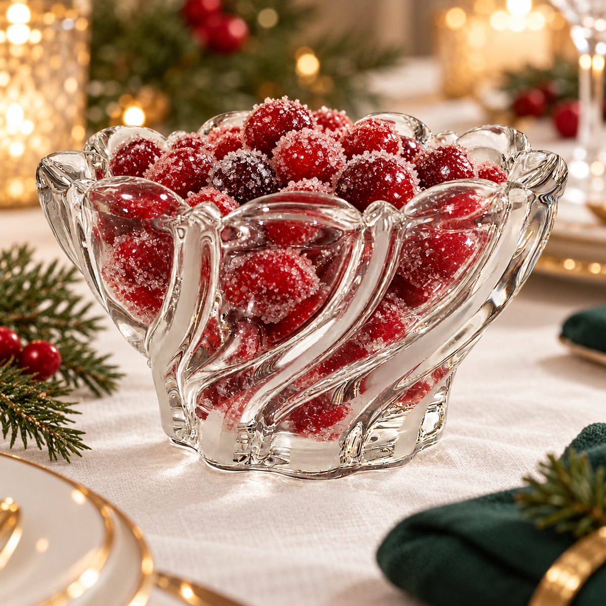 Vintage Mikasa Peppermint Clear Pressed Glass Bowl – Germany