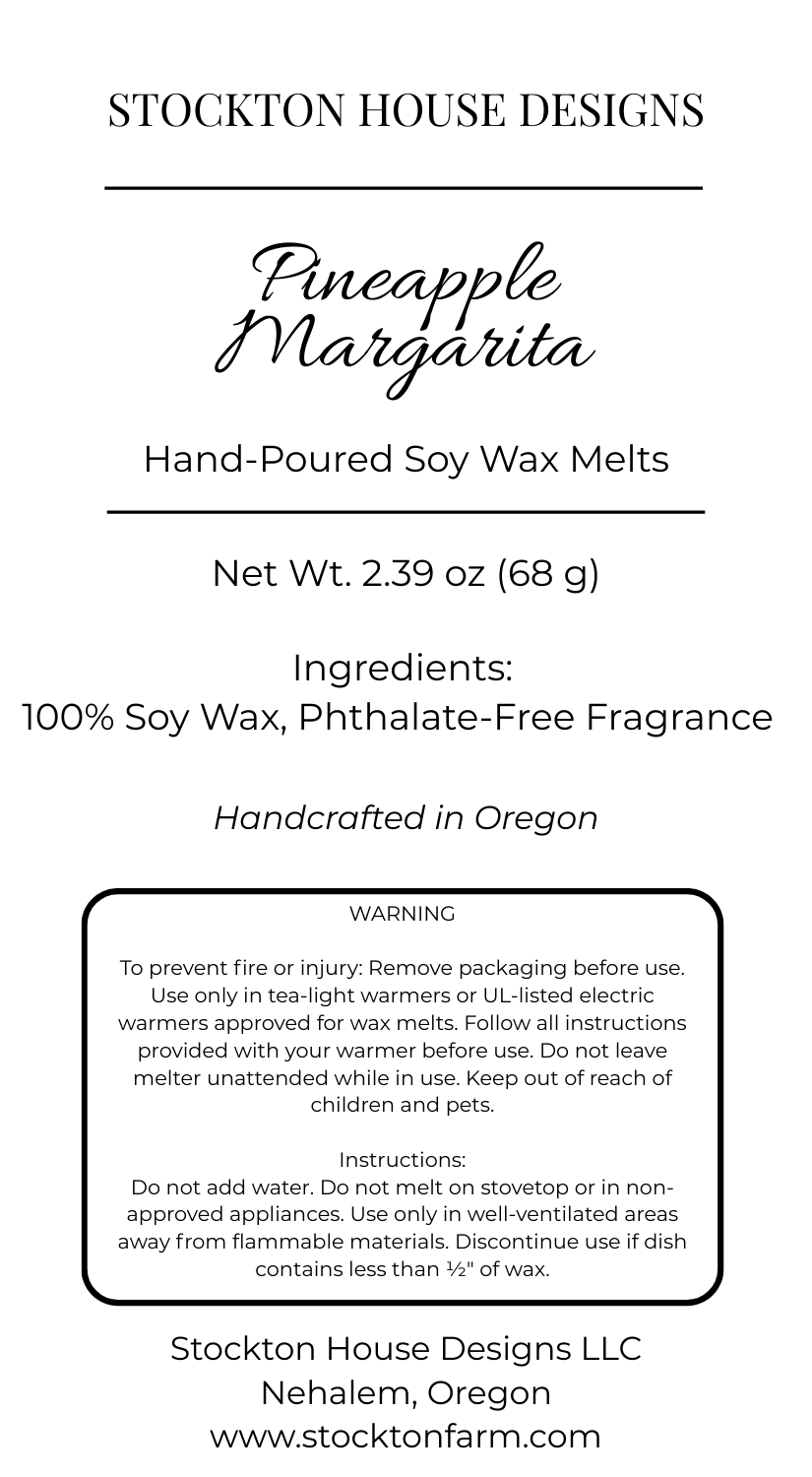 Pineapple Margarita Soy Wax Melts - Tropical Fruit & Jalapeño Scent