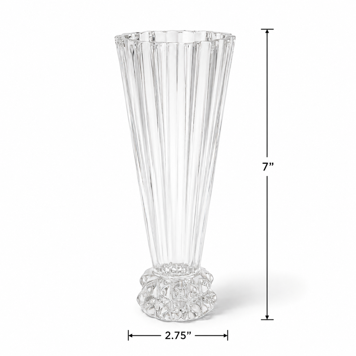 1960s Rosenthal Blossom Crystal Vase - 7 Inch Tall Made in Germany
