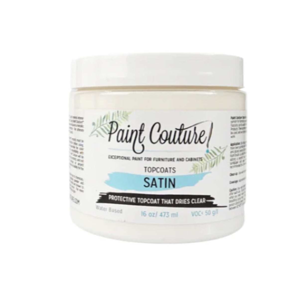Paint Couture Satin Topcoat - Clear Water Based Sealer with Low VOC