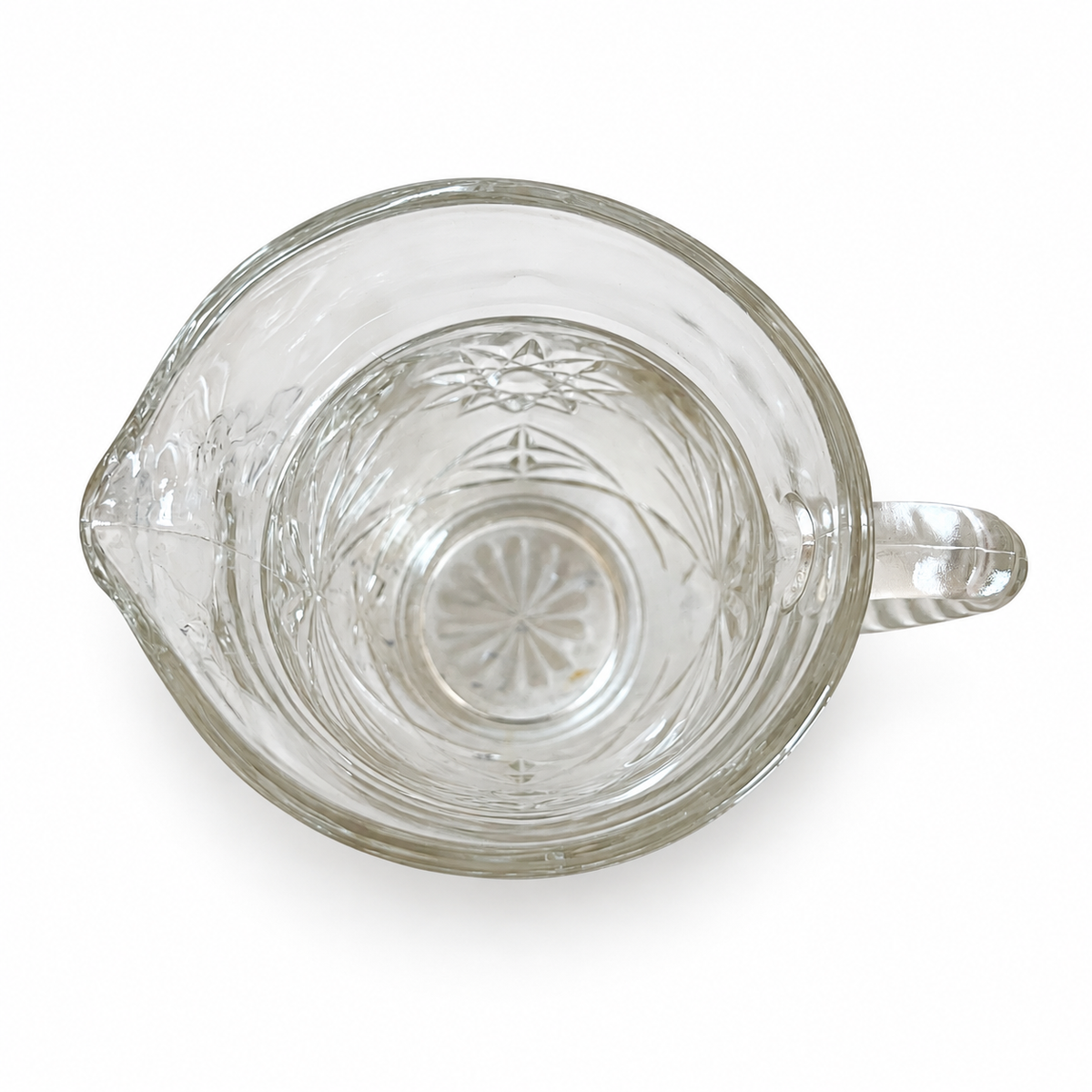 Vintage Anchor Hocking Star of David Pitcher - 16oz Prescut Glass USA