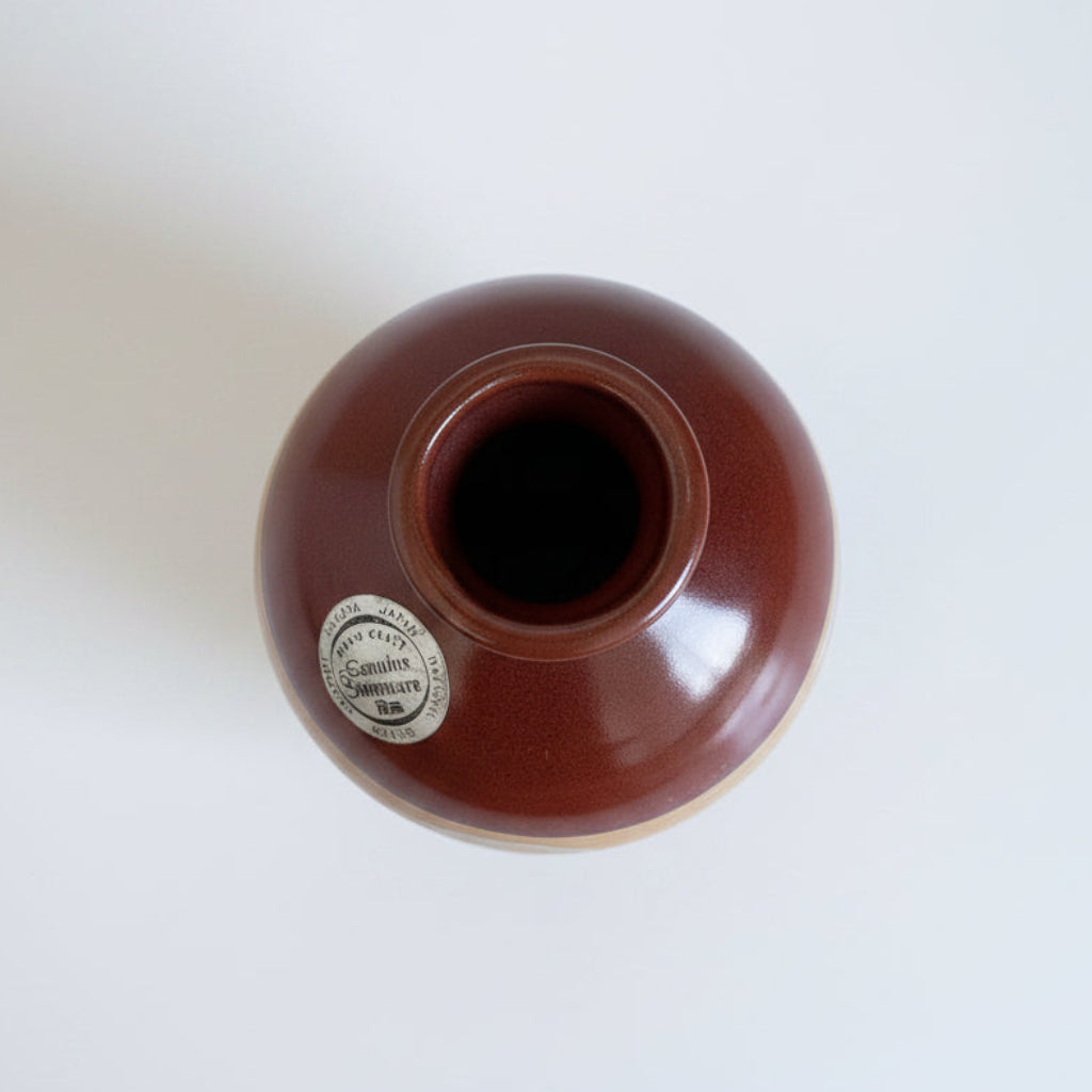 Vintage National Silver Co Stoneware Vase - Nagoya Japan Pottery