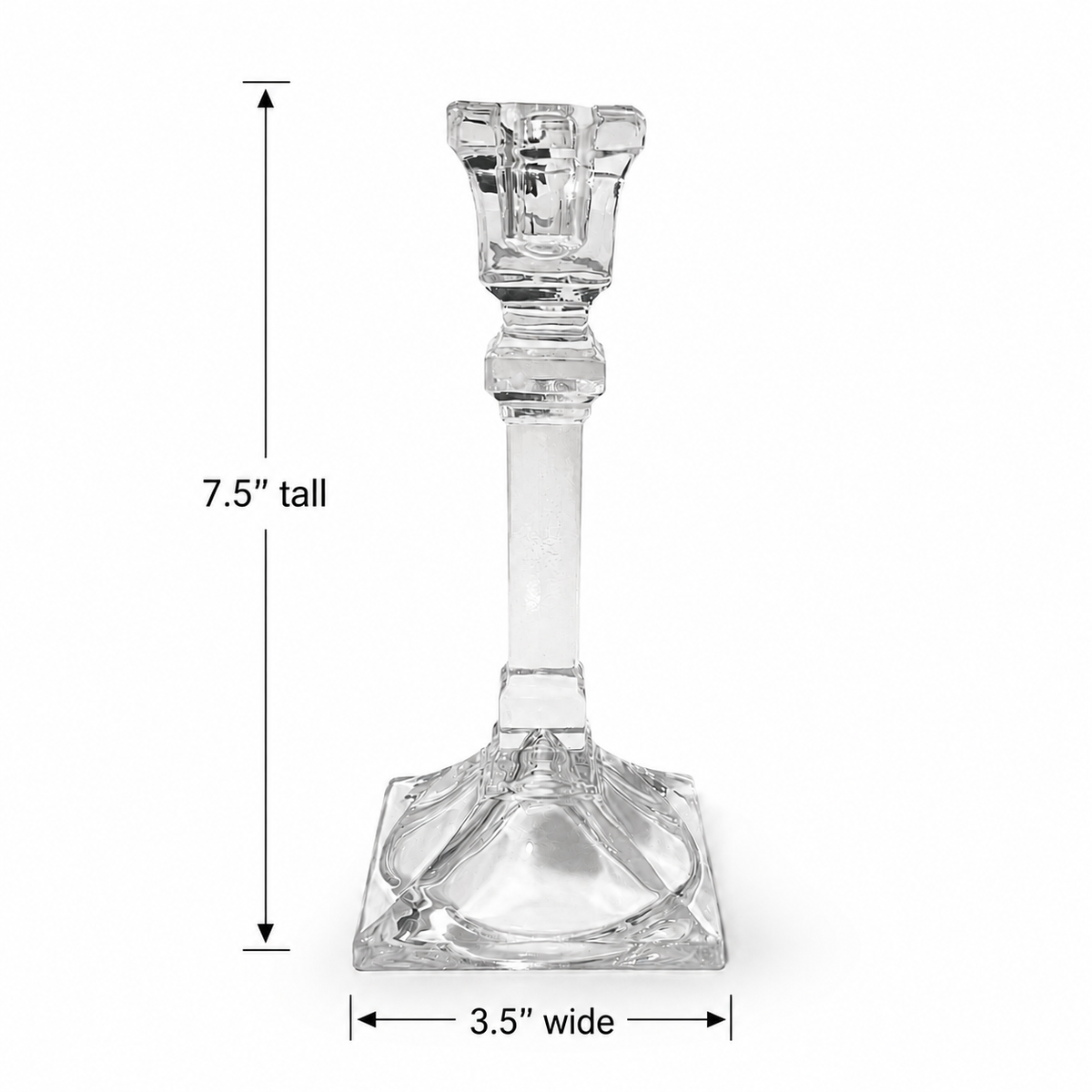 Vintage Toscany Collection Lead Crystal Taper Candle Holder - 7.5 Inch