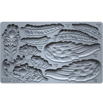IOD Wings & Feathers Decor Mould – 6x10 Inch Silicone - Retired