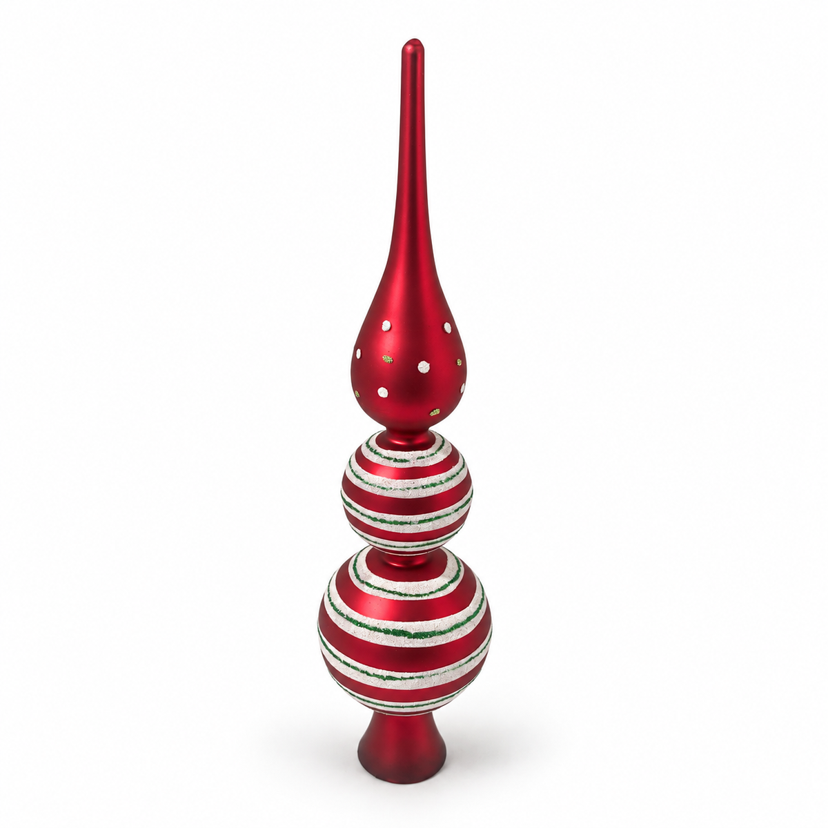 Holiday Inspirations Glass Christmas Tree Topper Finial – 12.5 Inch