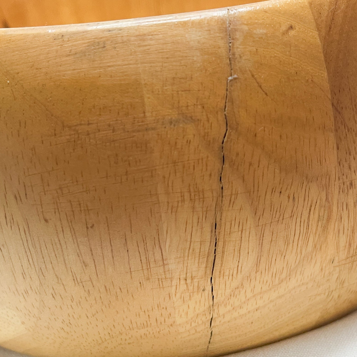 Vintage Decorative Wood Bowl 8.75 Inch - Rustic Farmhouse Serving