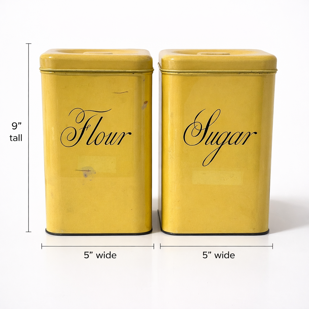 Vintage Harvell Kilgore Flour and Sugar Canisters - Made in USA c1950s