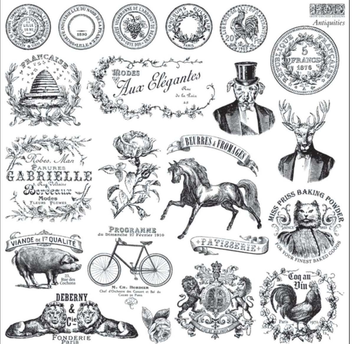 IOD Antiquities Decor Stamp by Iron Orchid Designs - 12"x12" Silicone
