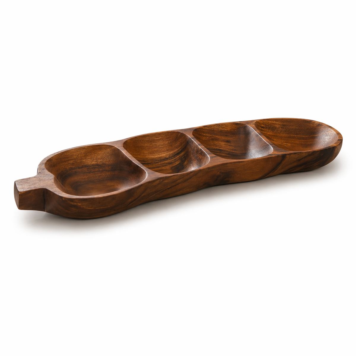 Mountain Woods Acacia Wood Tamarind Snack Serving Tray - Made in USA