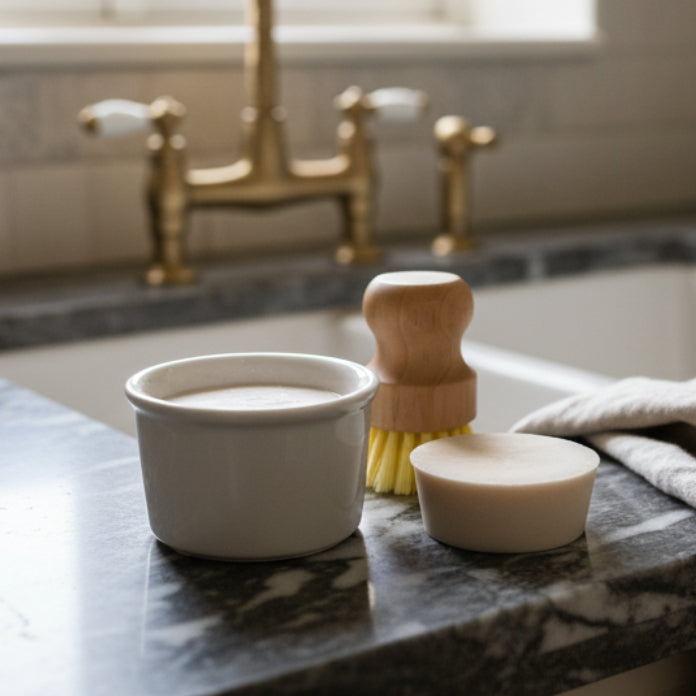 Solid Dish Soap in Ceramic Ramekin | Rosemary Sage & Eco-Friendly