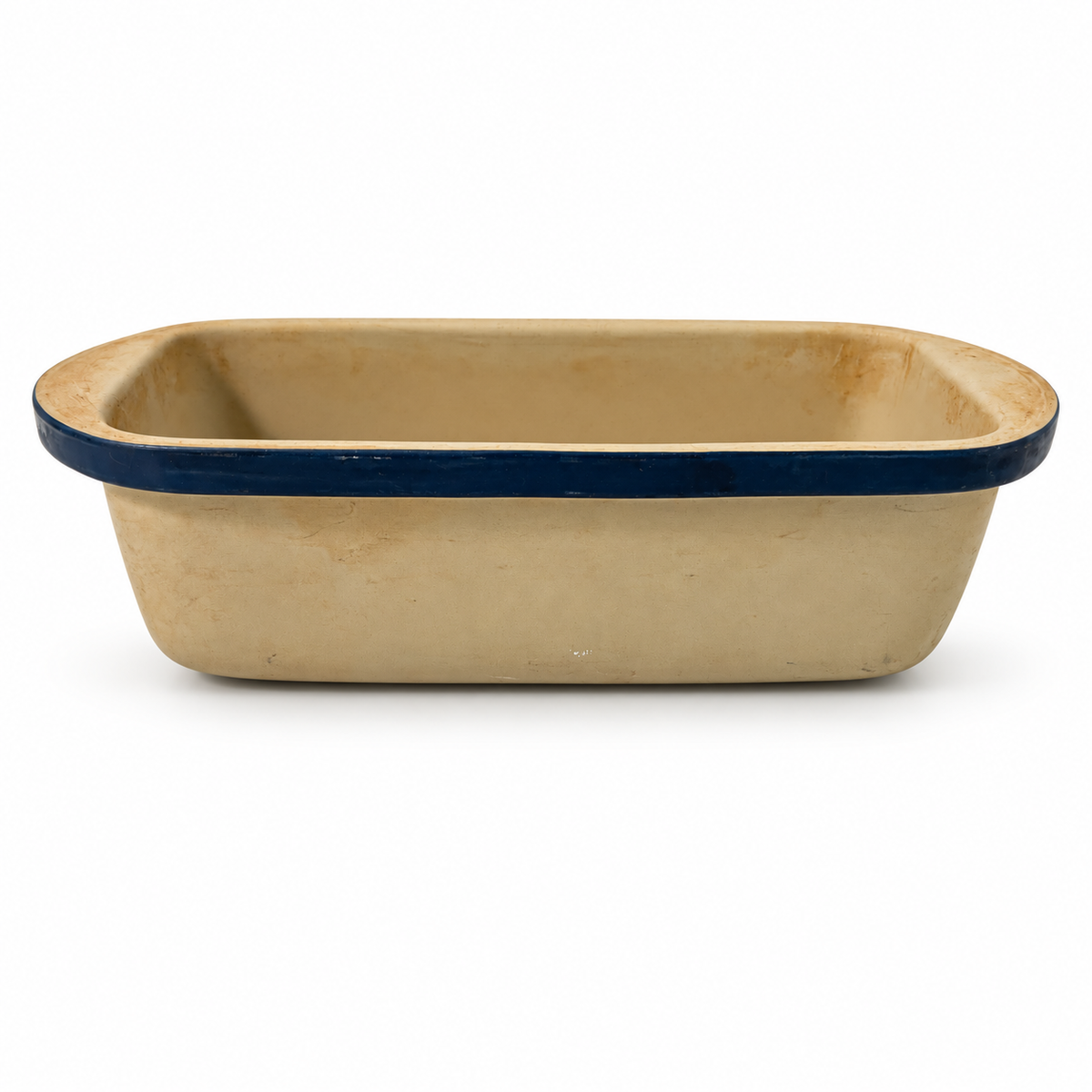 Stoneware Bread Pan 10.5 Inch with Navy Blue Accent - Fall Cookware