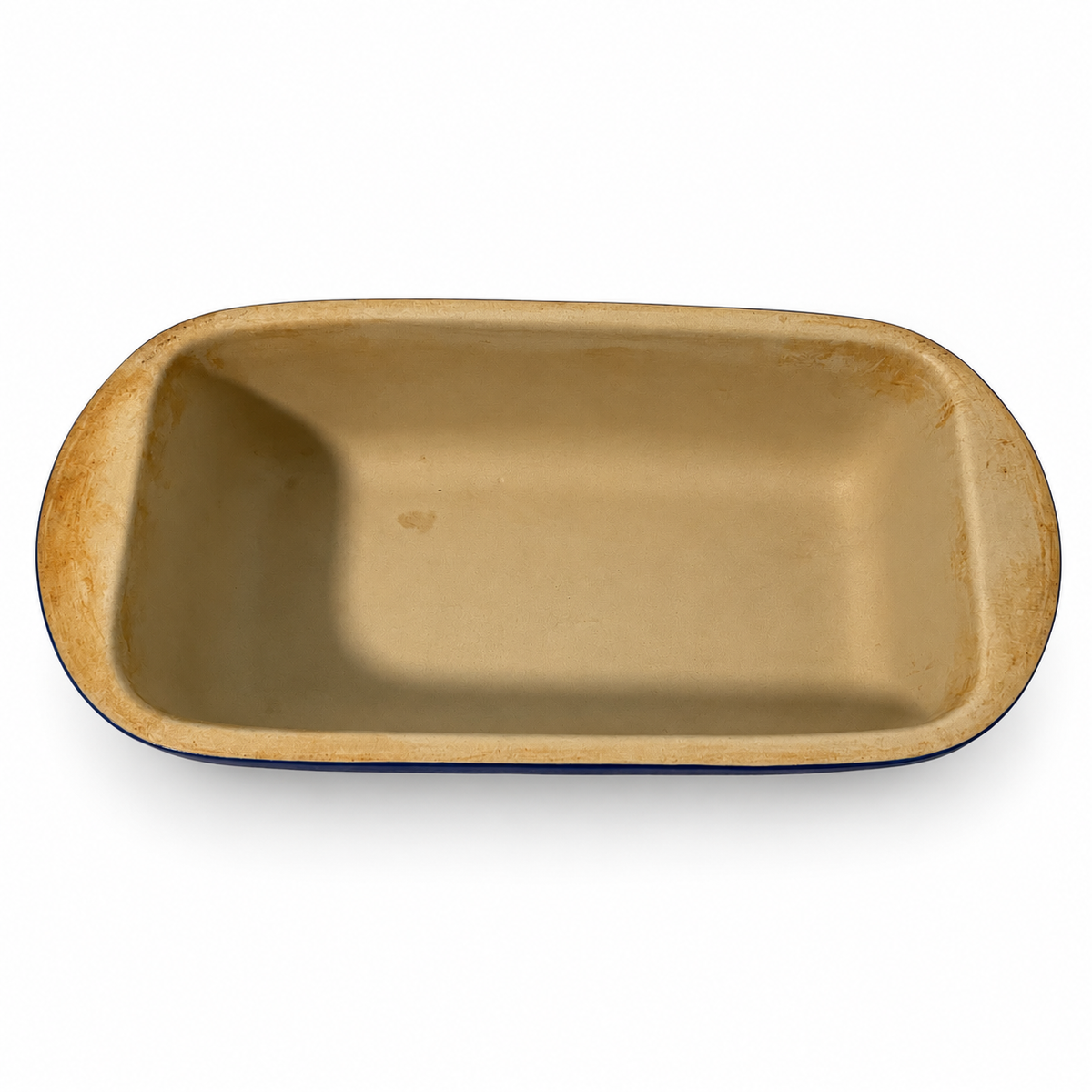 Stoneware Bread Pan 10.5 Inch with Navy Blue Accent - Fall Cookware