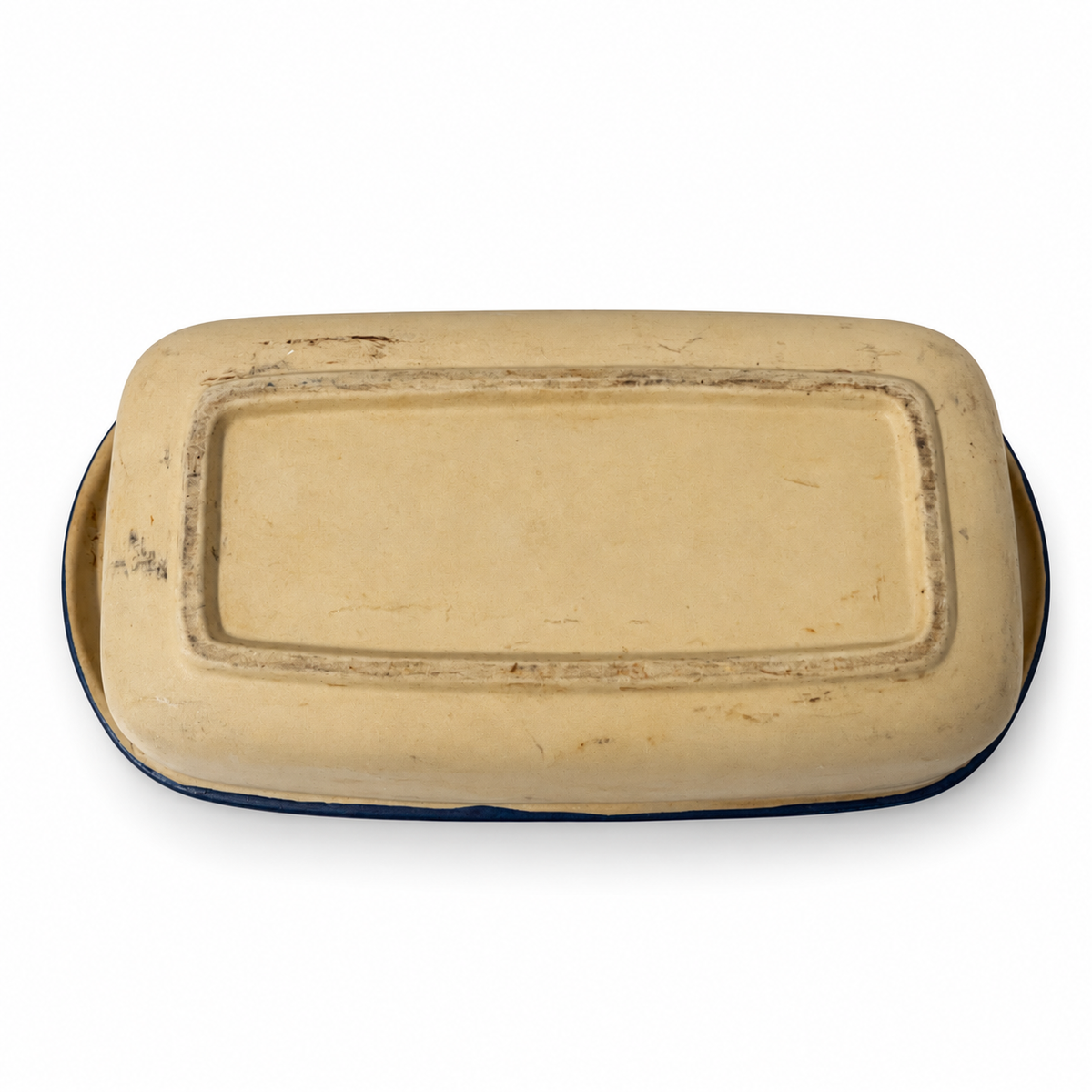 Stoneware Bread Pan 10.5 Inch with Navy Blue Accent - Fall Cookware