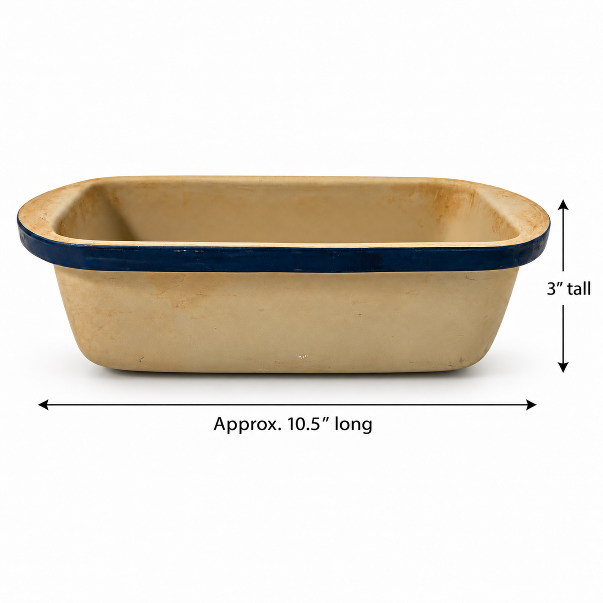 Stoneware Bread Pan 10.5 Inch with Navy Blue Accent - Fall Cookware