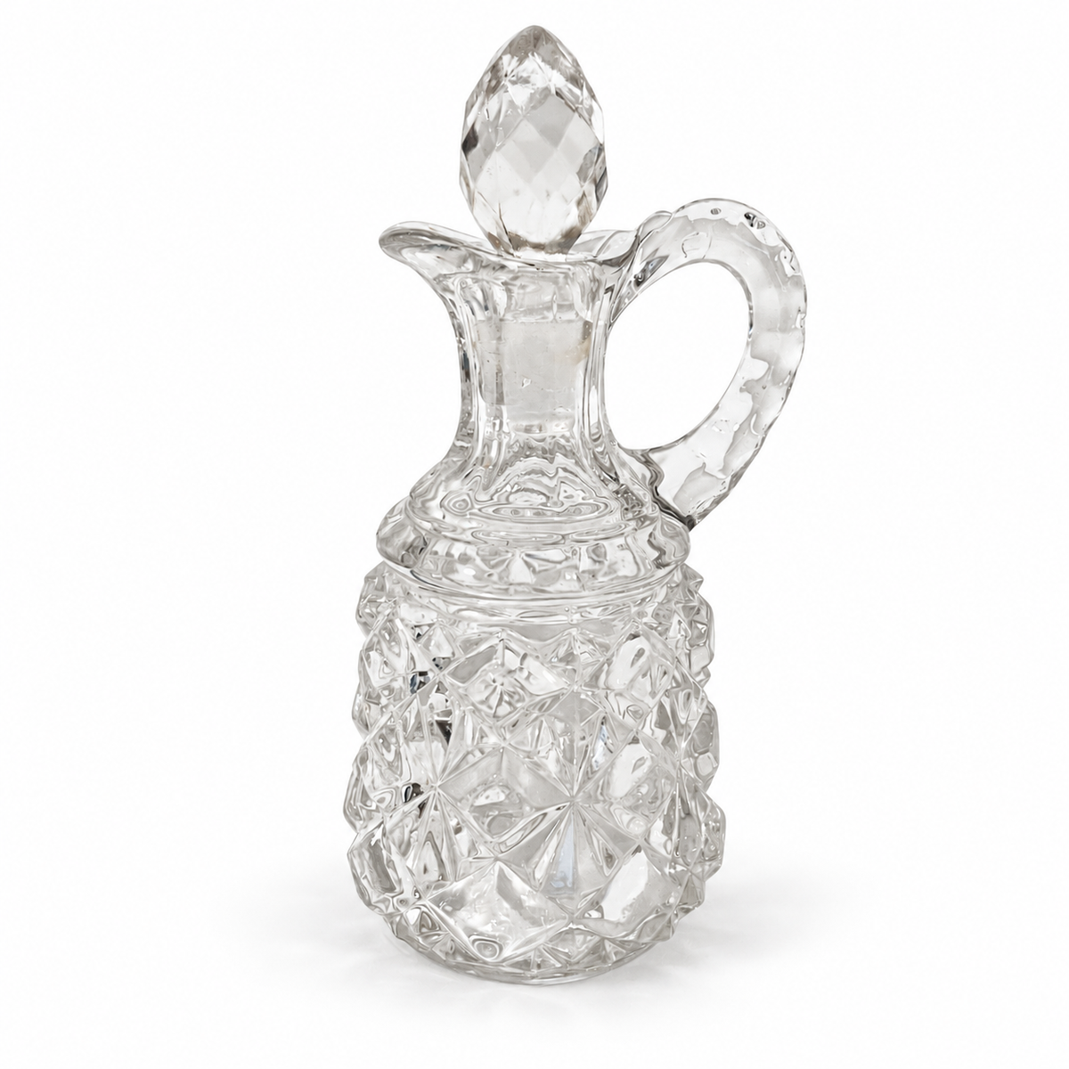 Vintage Pressed Glass Cruet with Stopper - Collectable Tableware