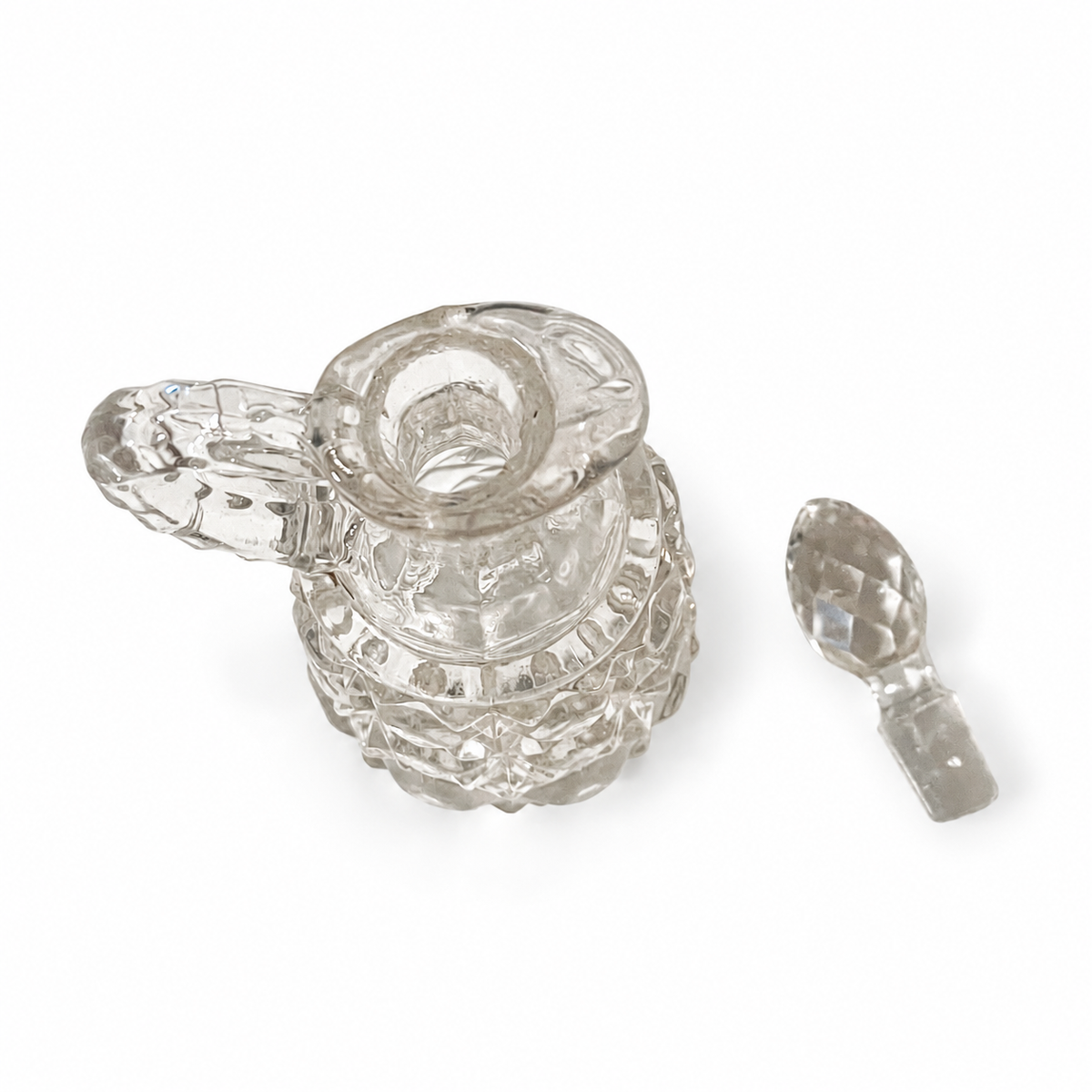 Vintage Pressed Glass Cruet with Stopper - Collectable Tableware