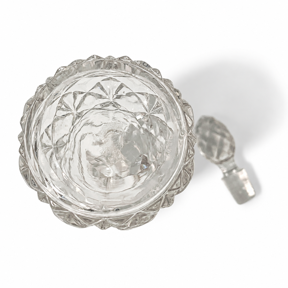 Vintage Pressed Glass Cruet with Stopper - Collectable Tableware