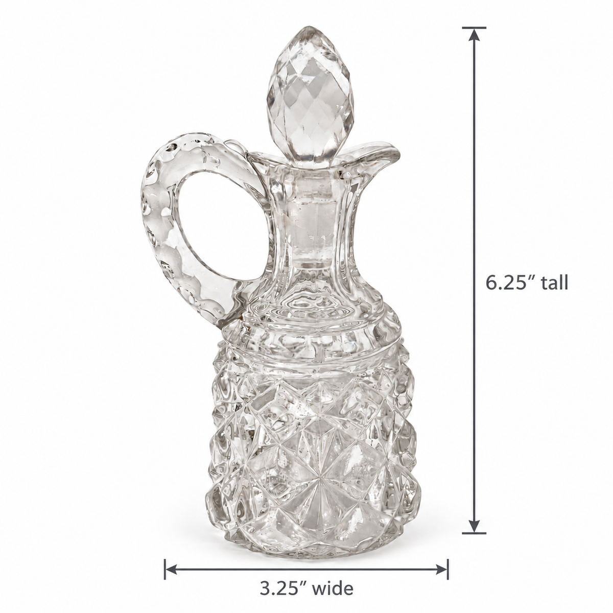 Vintage Pressed Glass Cruet with Stopper - Collectable Tableware
