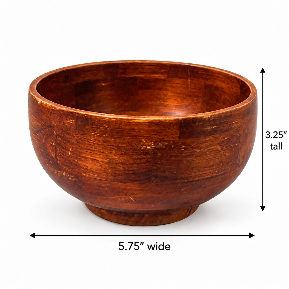 Vintage Wooden Salad Bowls Set of 4 - Rustic Farmhouse Tableware