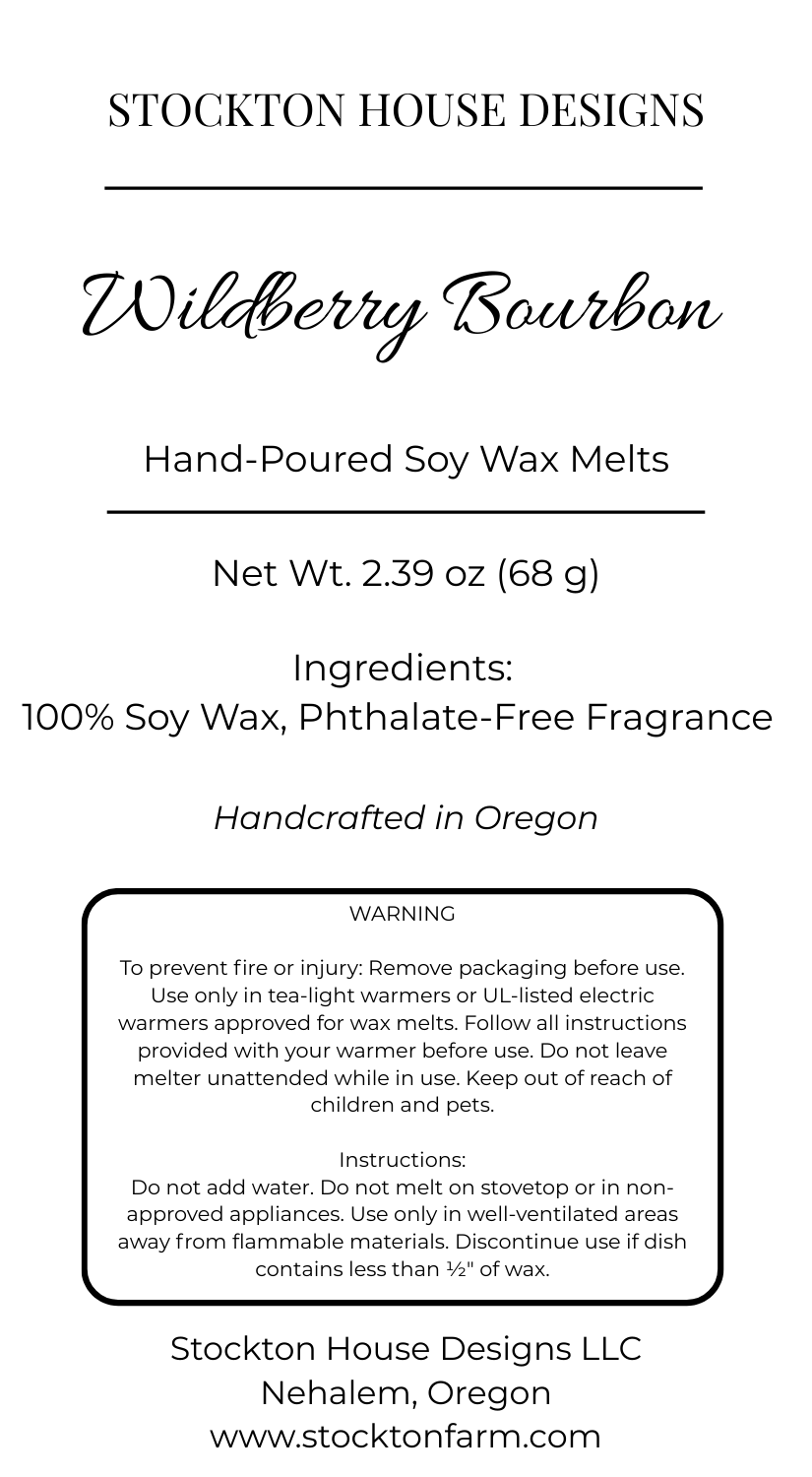 Wildberry Bourbon Soy Wax Melts - Luxury Handcrafted Fragrance