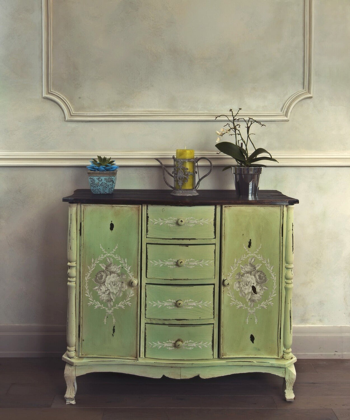IOD TROMPE L’OEIL LAUREL PAINT INLAY by Iron Orchid Designs-Iron Orchid Designs-Paint Inlay-Stockton Farm