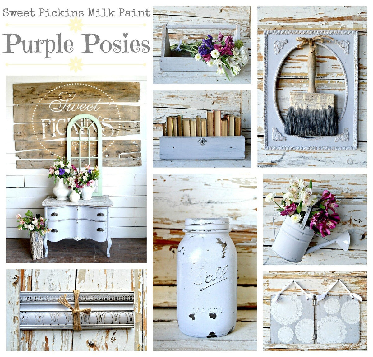 Sweet Pickins Purple Posies Milk Paint - Food Safe & VOC Free